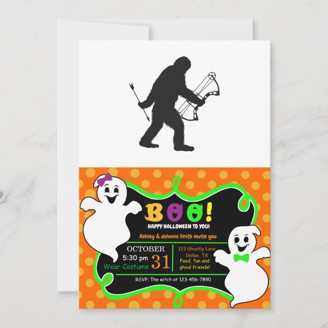 Bigfoot Archer silhouette Invitation (Front)