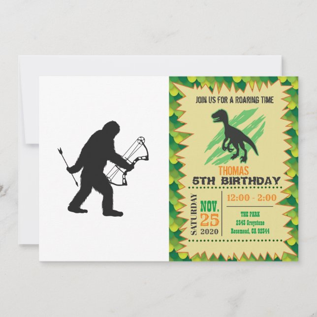 Bigfoot Archer silhouette Invitation (Front)