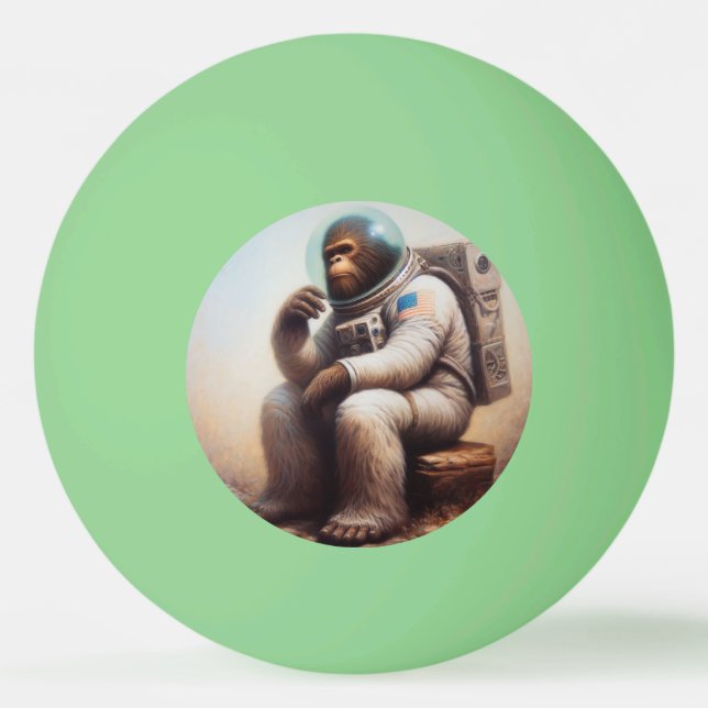 Bigfoot Astronaut Ping Pong Ball (Front)