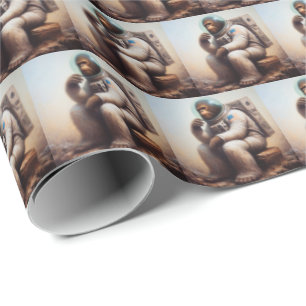 Bigfoot Astronaut Wrapping Paper