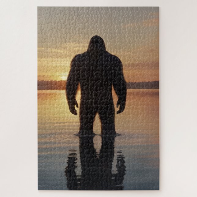 Bigfoot at Sunset Lake Jigsaw Puzzle (Vertical)