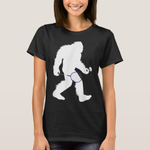 Bigfoot Badminton Player Sasquatch Shuttle  T-Shirt