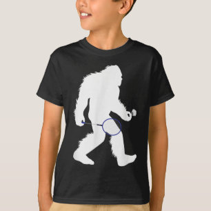 Bigfoot Badminton Player Sasquatch Shuttle T-Shirt