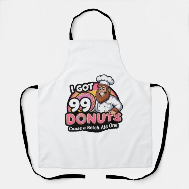 Bigfoot Baker I Got 99 Doughnuts Apron (Front)