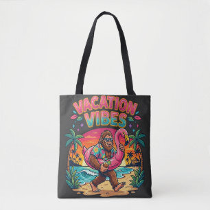 Bigfoot Beach Paradise Vacation Vibes Summer Tote Bag