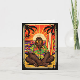 Bigfoot beach surfboard vintage card