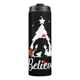 Bigfoot Believe Christmas Shirt Thermal Tumbler