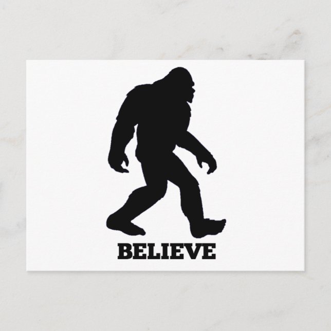 Bigfoot BELIEVE Sasquatch Postcard (Front)