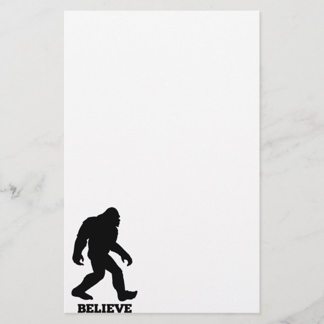Bigfoot BELIEVE Sasquatch Stationery (Front)