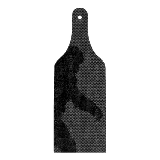 Bigfoot Black Silhouette Carbon Fibre Style Cutting Board (Front)