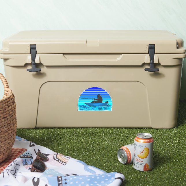 Bigfoot Boat Fishing Funny Sports (Cooler)