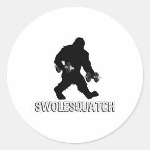 Bigfoot Bodybuilding Dumbbell Weights Sasquatch Li Classic Round Sticker