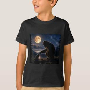 Bigfoot Boop Cat Funny Sasquatch Moonlight Meme T-Shirt
