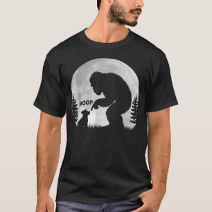 Bigfoot Boop Dog Retro Funny Sasquatch Meme Dog T-Shirt