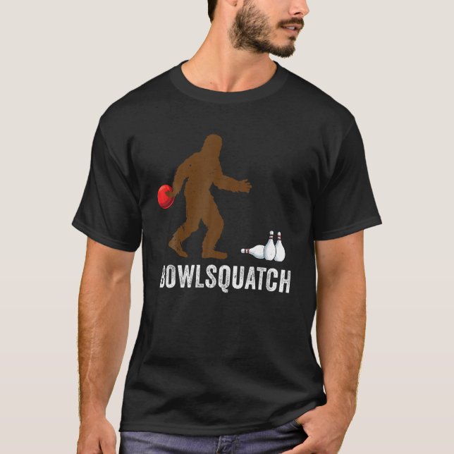 Bigfoot Bowling Gift Sasquatch Gifts Bowler Ball P T-Shirt (Front)