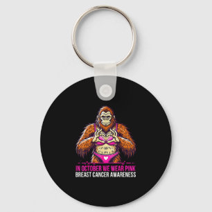Bigfoot breast cancer awareness month sasquatch key ring