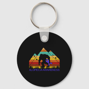 Bigfoot bring ALOPECIA AWARENESS ribbon Fun Key Ring