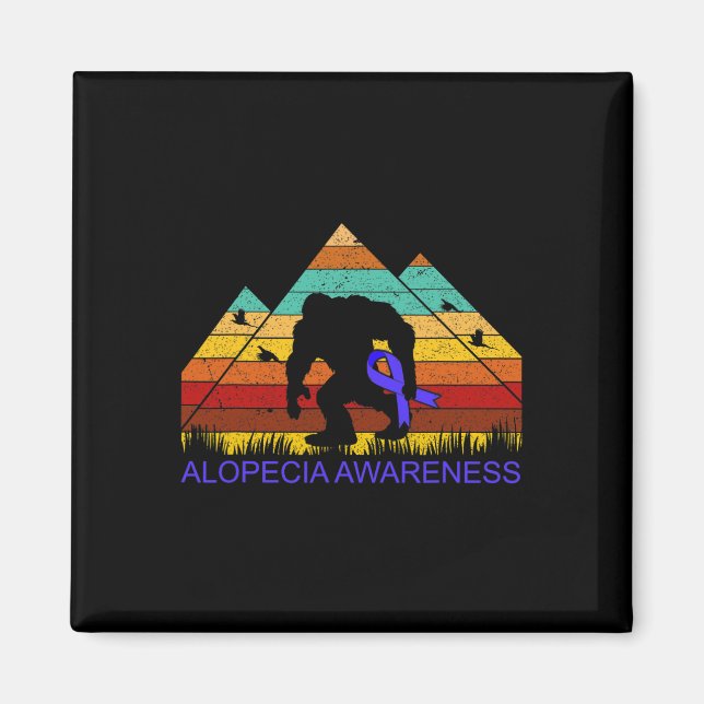 Bigfoot bring ALOPECIA AWARENESS ribbon Fun  Magnet (Front)