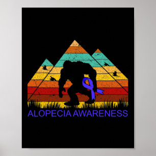 Bigfoot bring ALOPECIA AWARENESS ribbon Fun Poster