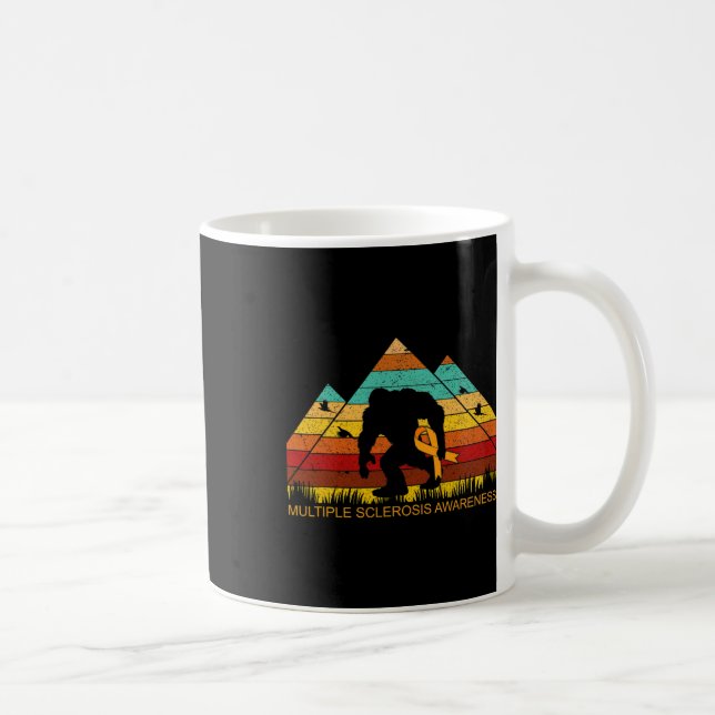 Bigfoot Bring Multiple Sclerosis Ribbon Fun  Coffee Mug (Right)