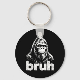 Bigfoot Bro Funny Sasquatch Meme Vintage Art Lover Key Ring