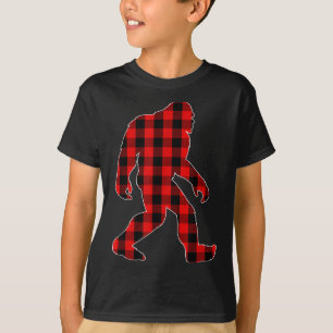 Bigfoot Buffalo Plaid Christmas Family Matching  T-Shirt
