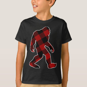 Bigfoot Buffalo Plaid Christmas T-Shirt