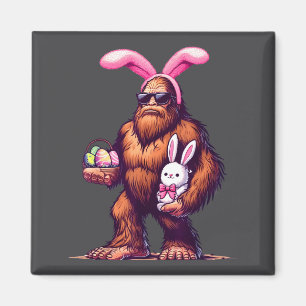 Bigfoot Bunny Easter Day Sasquatch Boys Men Funny  Magnet