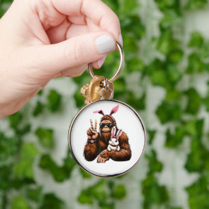 Bigfoot Bunny Funny Easter Day Sasquatch Key Ring