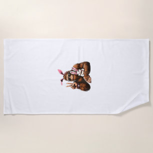 Bigfoot Bunny Funny Easter Day Sasquatch T-Shirt Beach Towel