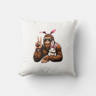 Bigfoot Bunny Funny Easter Day Sasquatch T-Shirt Cushion