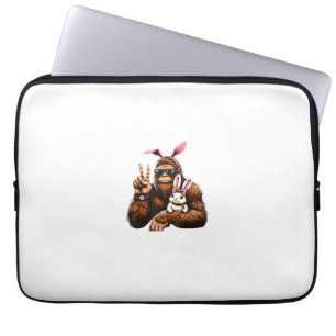 Bigfoot Bunny Funny Easter Day Sasquatch T-Shirt Laptop Sleeve