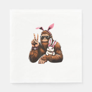 Bigfoot Bunny Funny Easter Day Sasquatch T-Shirt Napkin