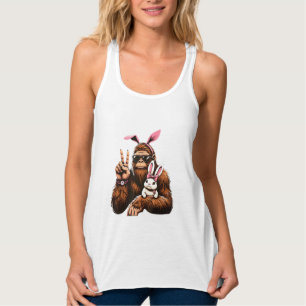 Bigfoot Bunny Funny Easter Day Sasquatch T-Shirt Singlet