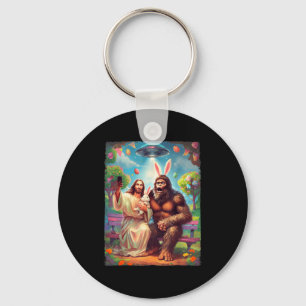 Bigfoot bunny funny easter jesus sasquatch selfie key ring