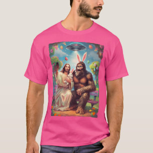 Bigfoot Bunny Funny Easter Jesus Sasquatch Selfie T-Shirt