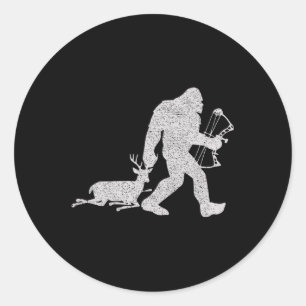 Bigfoot Bygs A Deer Big Foot Deer Bow Hunting Classic Round Sticker