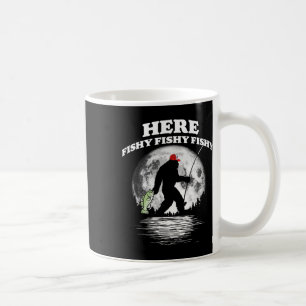 Bigfoot Byss Night Fishing! Here Fishy Byssquatch Coffee Mug