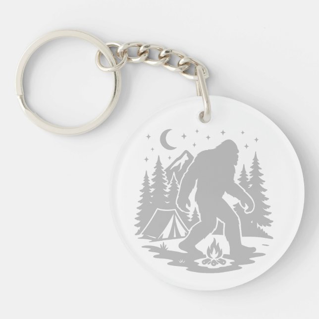 Bigfoot Camping Acrylic Keychain (Front)