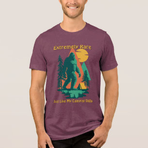 BigFoot Camping Forest Mountains Funny Birthday Tri-Blend Shirt