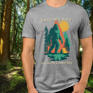 BigFoot Camping Forest Mountains Funny Custom Tri-Blend Shirt