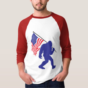 Bigfoot carrying an American Flag T-Shirt