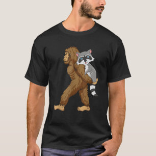 Bigfoot Carrying Racoon Racoon Lover Animal Love T-Shirt