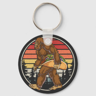 Bigfoot Carrying Taco Basic Button Key Ring