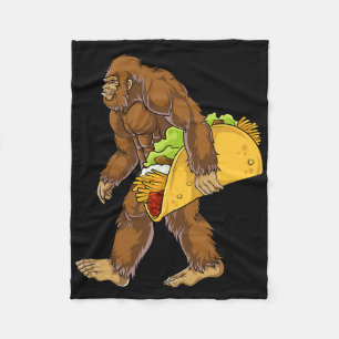 Bigfoot Carrying Taco Funny Cinco De Mayo Boys Men Fleece Blanket