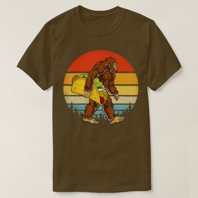 Bigfoot Carrying Taco Funny Cinco de Mayo Boys Men T-Shirt (Design Front)
