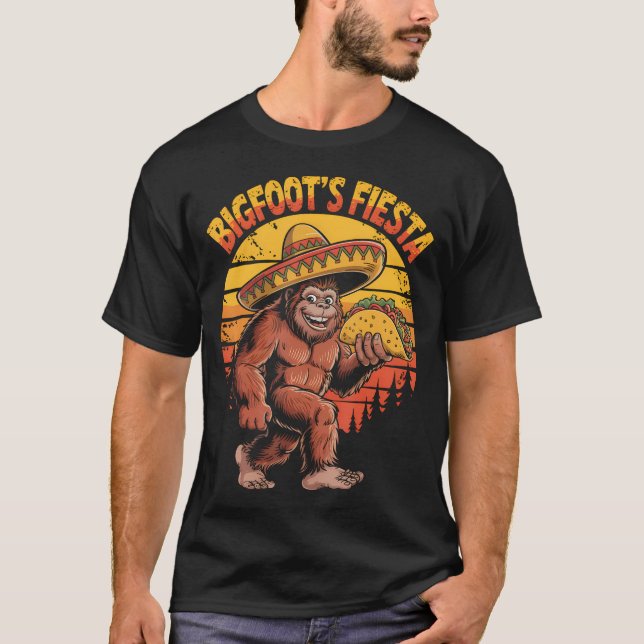Bigfoot Carrying Taco Funny Cinco De Mayo Boys T-Shirt (Front)