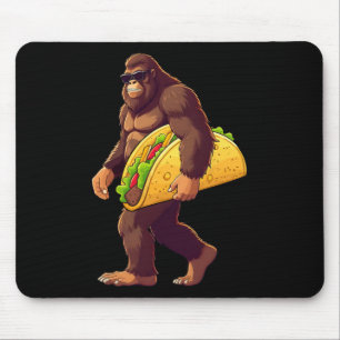 Bigfoot Carrying Taco Funny Taco Lover Boys Men Sa Mouse Pad
