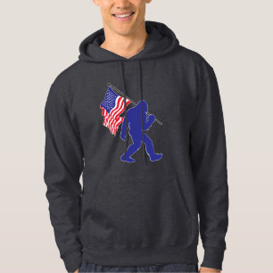 Bigfoot Carrying the American Flag Hoodie