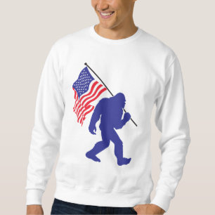 Bigfoot Carrying the American Flag Sweatshirt